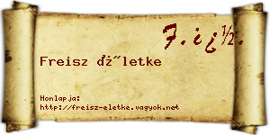 Freisz Életke névjegykártya